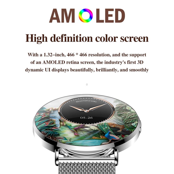 QS05 1.32 inch BT5.3 Sports Smart Watch, Support Sleep / Heart Rate / Blood Oxygen / Blood Pressure Health Monitor(Silver)