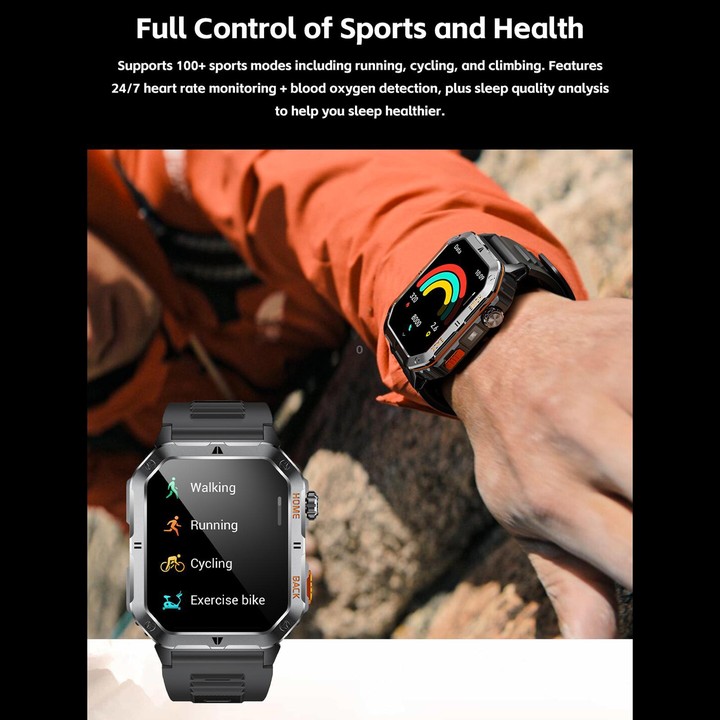 QS39 2.01 inch BT5.3 Sports Smart Watch, Support Voice Call / Sleep / Heart Rate / Blood Oxygen / Blood Pressure Health Monitor(