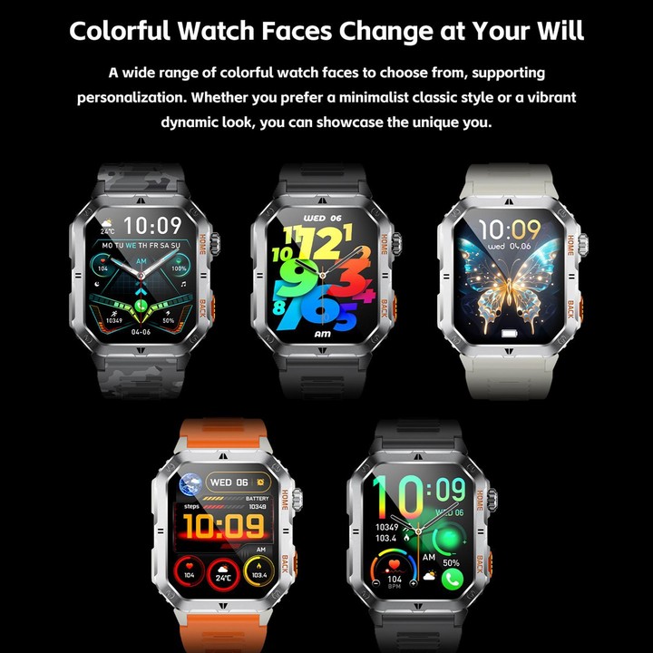 QS39 2.01 inch BT5.3 Sports Smart Watch, Support Voice Call / Sleep / Heart Rate / Blood Oxygen / Blood Pressure Health Monitor(