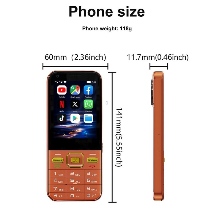 A001 / 16MP, 2GB+16GB, 2.8 inch Android 8.1 MTK6737 Quad Core, Network: 4G, Dual SIM(Black)