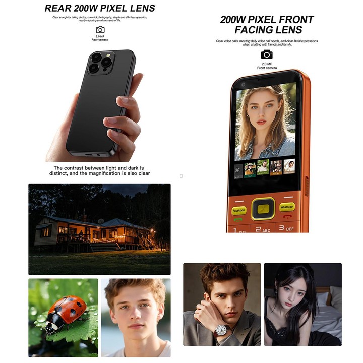 A001 / 16MP, 2GB+16GB, 2.8 inch Android 8.1 MTK6737 Quad Core, Network: 4G, Dual SIM(Black)