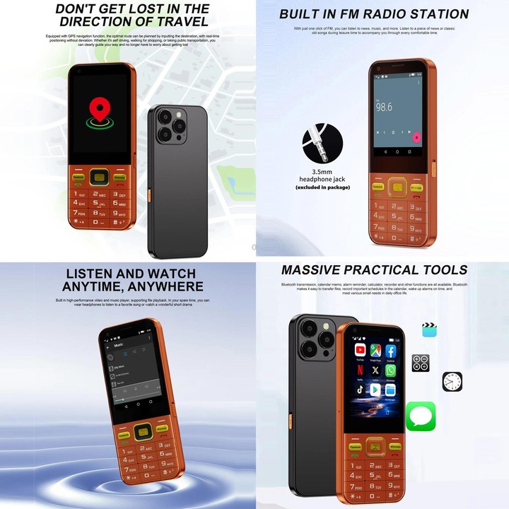 A001 / 16MP, 2GB+16GB, 2.8 inch Android 8.1 MTK6737 Quad Core, Network: 4G, Dual SIM(Orange)