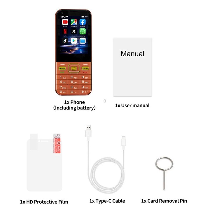 A001 / 16MP, 2GB+16GB, 2.8 inch Android 8.1 MTK6737 Quad Core, Network: 4G, Dual SIM(Orange)
