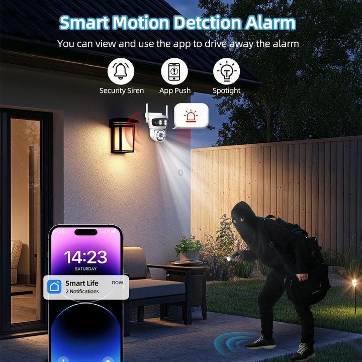 RH-TC3L 3MP Triple Lens HD Outdoor PTZ Security Dome Camera(EU Plug)