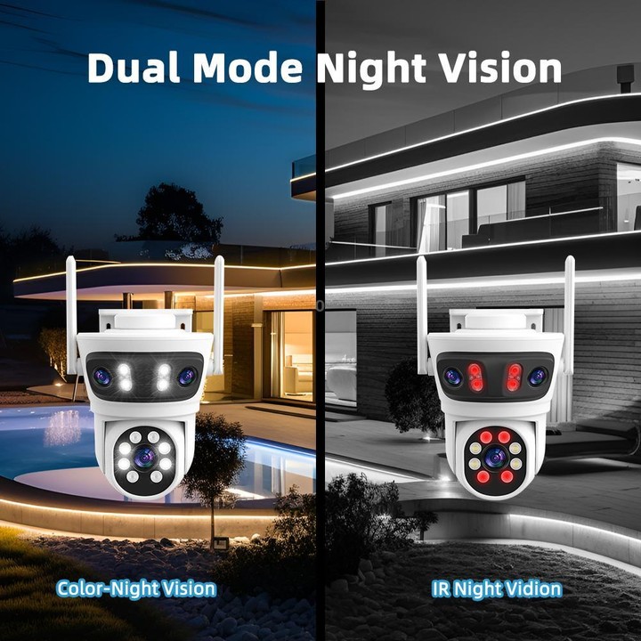 RH-TC3L 3MP Triple Lens HD Outdoor PTZ Security Dome Camera(EU Plug)