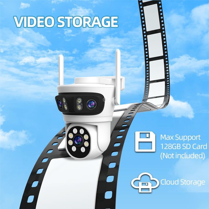 RH-TC3L 3MP Triple Lens HD Outdoor PTZ Security Dome Camera(EU Plug)