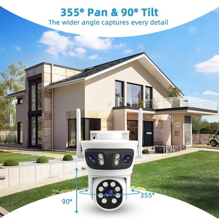 RH-TC3L 3MP Triple Lens HD Outdoor PTZ Security Dome Camera(US Plug)
