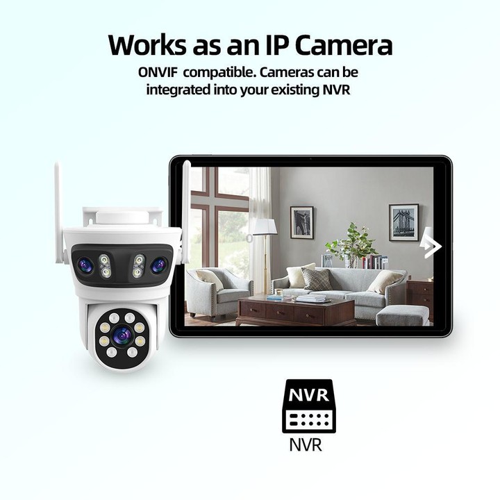 RH-TC3L 3MP Triple Lens HD Outdoor PTZ Security Dome Camera(AU Plug)