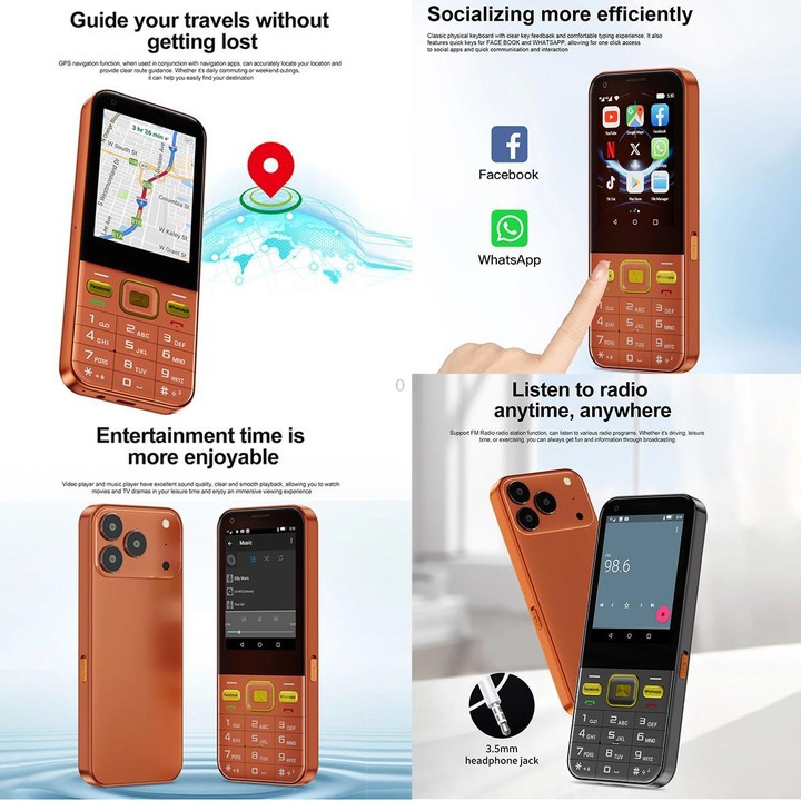 A001 / 17MP, 2GB+16GB, 2.8 inch Android 8.1 MTK6737 Quad Core, Network: 4G, Dual SIM(Orange)