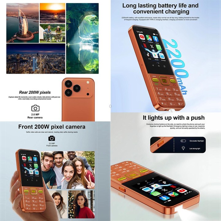 A001 / 17MP, 2GB+16GB, 2.8 inch Android 8.1 MTK6737 Quad Core, Network: 4G, Dual SIM(Orange)