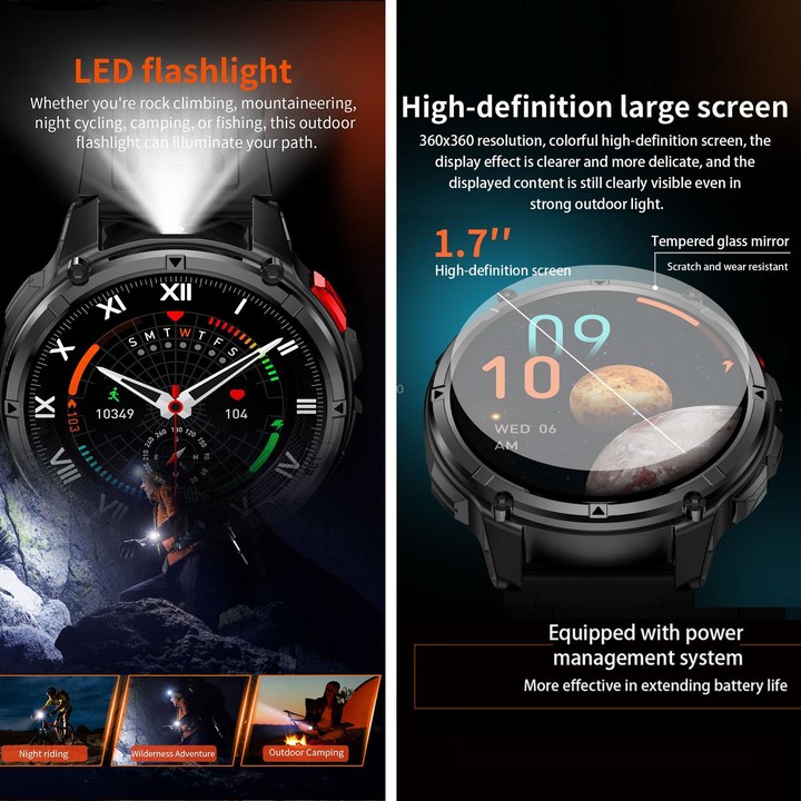 QS10 1.7 inch BT5.2 Sports Smart Watch, Support Sleep / Heart Rate / Blood Pressure Health Monitor(Black)