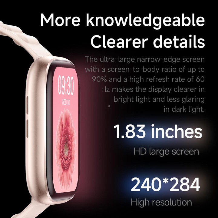 QS12 1.83 inch BT5.3 Sports Smart Watch, Support Sleep / Heart Rate / Blood Oxygen Health Monitor(Pink)