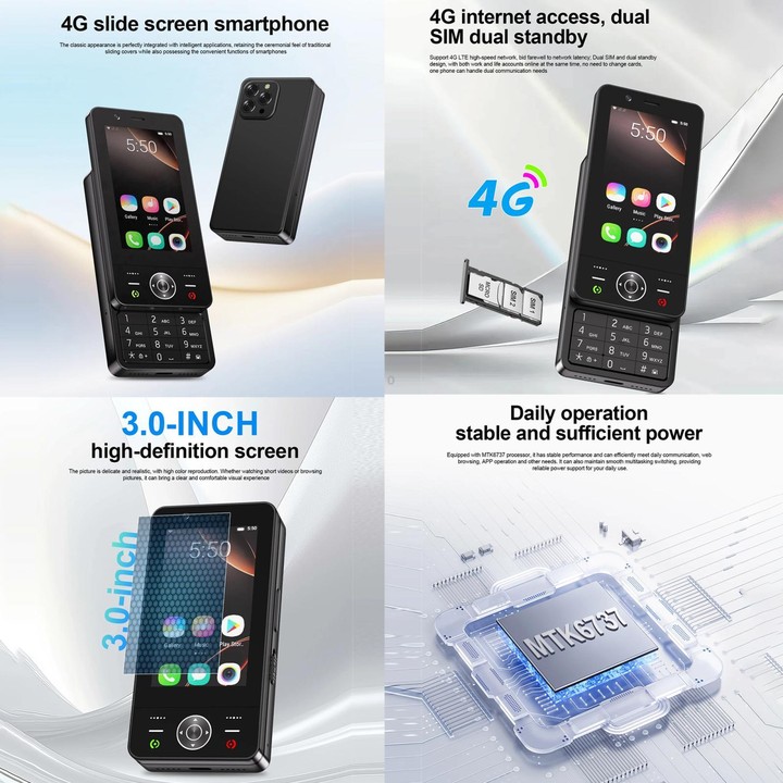 S160 Slide Phone, 2GB+16GB, 3.0 inch Android 8.1 MTK6737 Quad Core, Network: 4G, Dual SIM(Black)