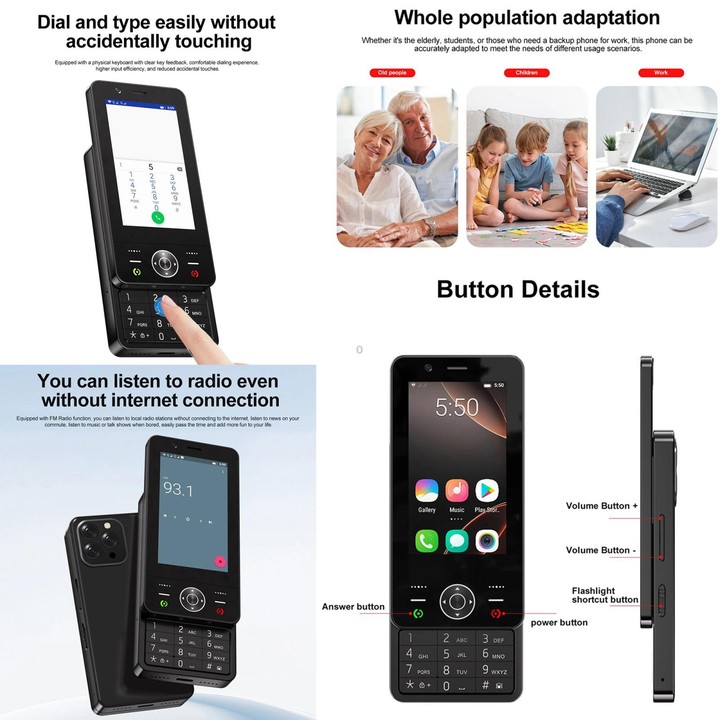 S160 Slide Phone, 2GB+16GB, 3.0 inch Android 8.1 MTK6737 Quad Core, Network: 4G, Dual SIM(Grey)