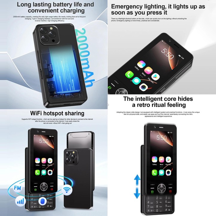 S160 Slide Phone, 2GB+16GB, 3.0 inch Android 8.1 MTK6737 Quad Core, Network: 4G, Dual SIM(Grey)