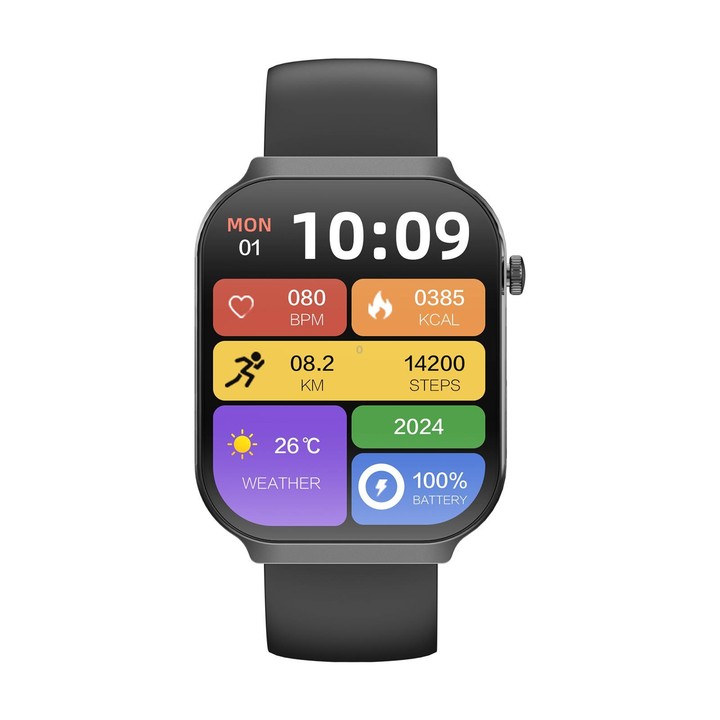 QS21 2.2 inch BT5.3 Sports Smart Watch, Support Sleep / Heart Rate / Blood Oxygen / Blood Pressure / HRV Health Monitor(Black)