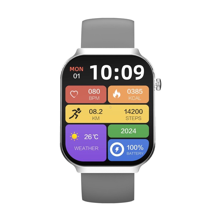 QS21 2.2 inch BT5.3 Sports Smart Watch, Support Sleep / Heart Rate / Blood Oxygen / Blood Pressure / HRV Health Monitor(Gray)