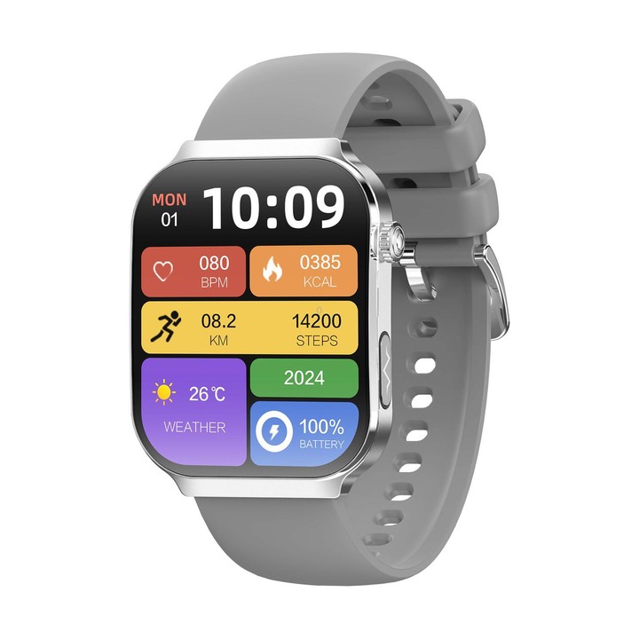 QS21 2.2 inch BT5.3 Sports Smart Watch, Support Sleep / Heart Rate / Blood Oxygen / Blood Pressure / HRV Health Monitor(Gray)