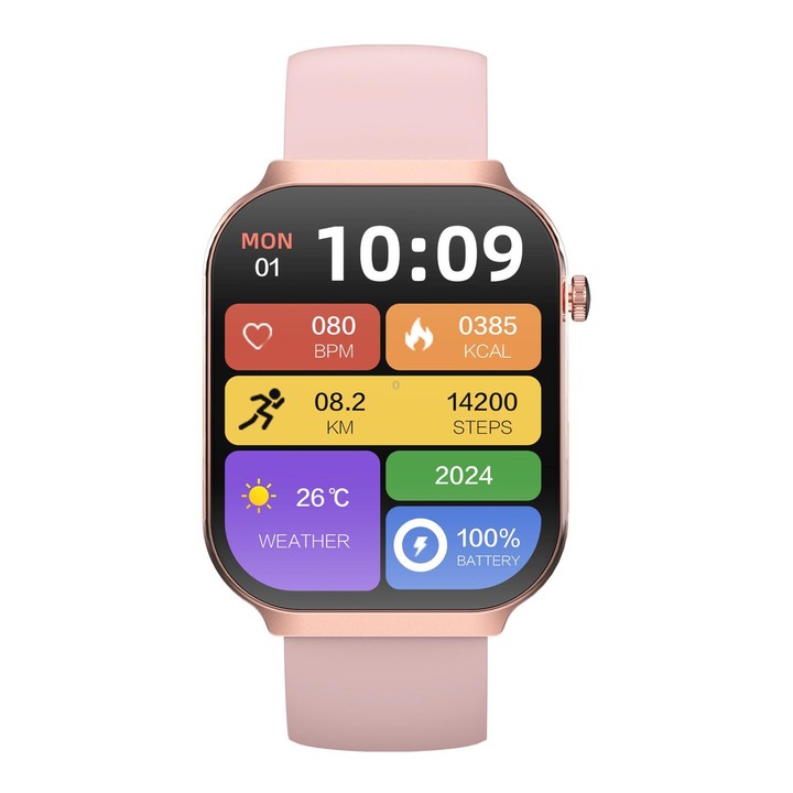 QS21 2.2 inch BT5.3 Sports Smart Watch, Support Sleep / Heart Rate / Blood Oxygen / Blood Pressure / HRV Health Monitor(Pink)