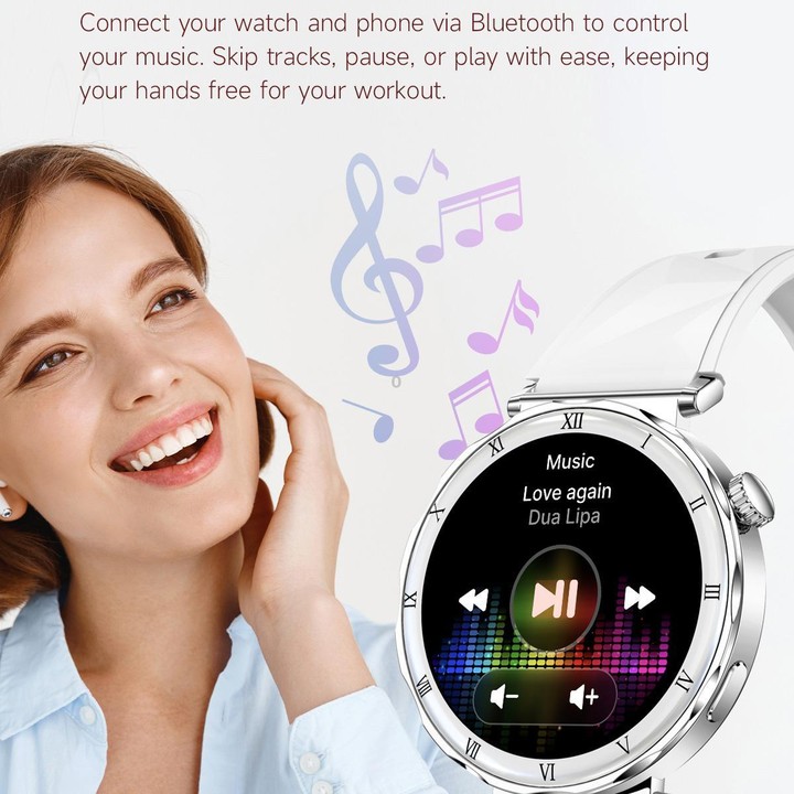 QS22 1.19-inch AMOLED Display Women Smart Sports Watch(Silver Case Steel Strap)