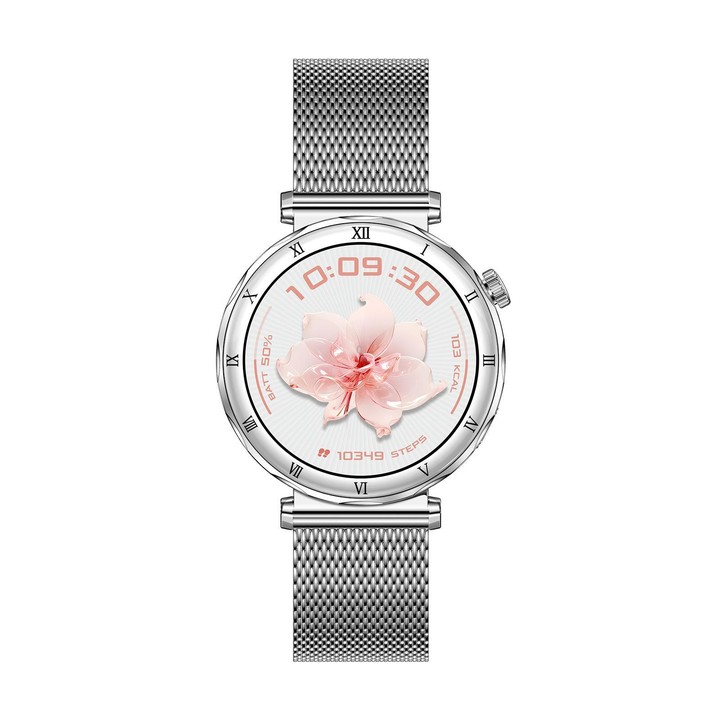 QS22 1.19-inch AMOLED Display Women Smart Sports Watch(Silver Case Steel Strap)