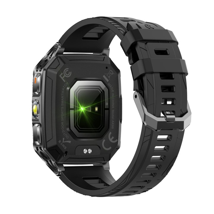 QS86 2.01-inch Smart Watch, Support BT Call, Heart Rate, Blood Oxygen(Space Gray Black Silicone Band)