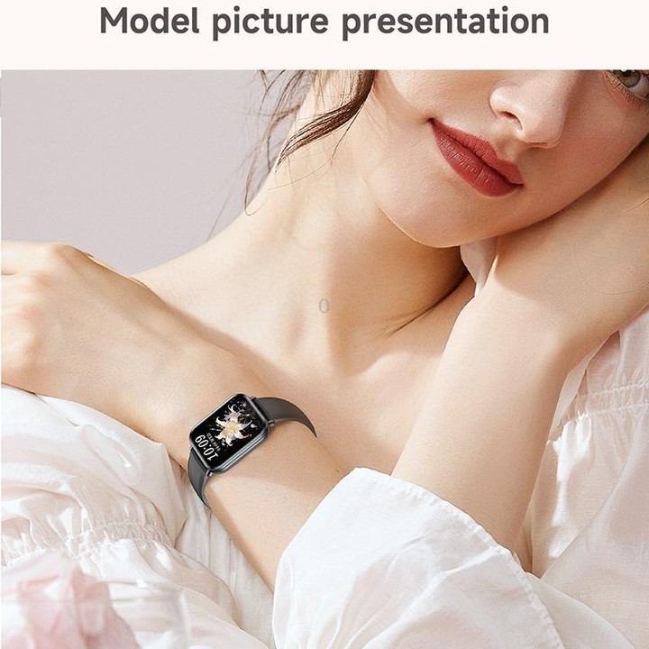 QS01 Pro 1.75-inch Smart Watch, Support Heart Rate, Blood Pressure, Blood Oxygen(Black Silicone Band)