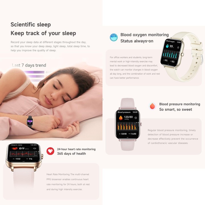 QS01 Pro 1.75-inch Smart Watch, Support Heart Rate, Blood Pressure, Blood Oxygen(Black Silicone Band)