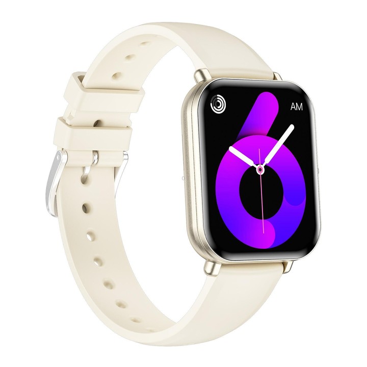 QS01 Pro 1.75-inch Smart Watch, Support Heart Rate, Blood Pressure, Blood Oxygen(Starlight Silicone Strap)