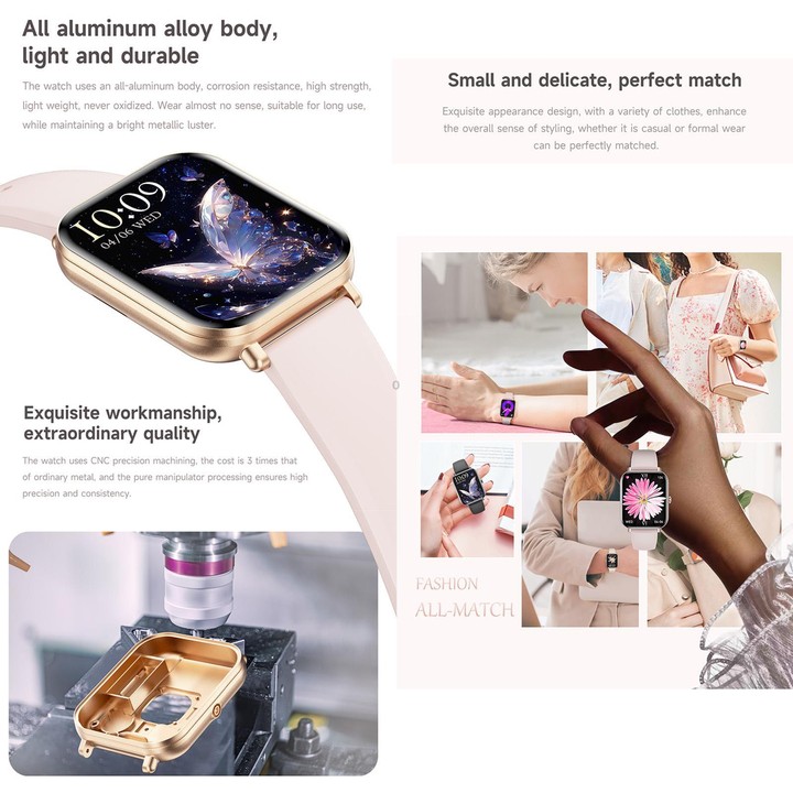 QS01 Pro 1.75-inch Smart Watch, Support Heart Rate, Blood Pressure, Blood Oxygen(Black Milanese Steel Strap)