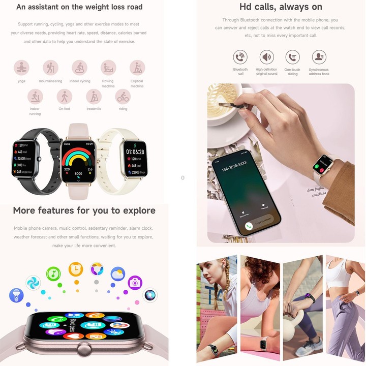 QS01 Pro 1.75-inch Smart Watch, Support Heart Rate, Blood Pressure, Blood Oxygen(Black Milanese Steel Strap)
