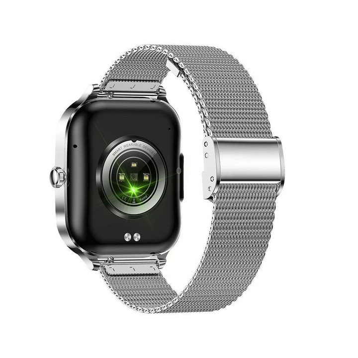 QS01 1.75-inch Smart Watch, Support Heart Rate, Blood Pressure, Blood Oxygen(Silver Steel Strap)