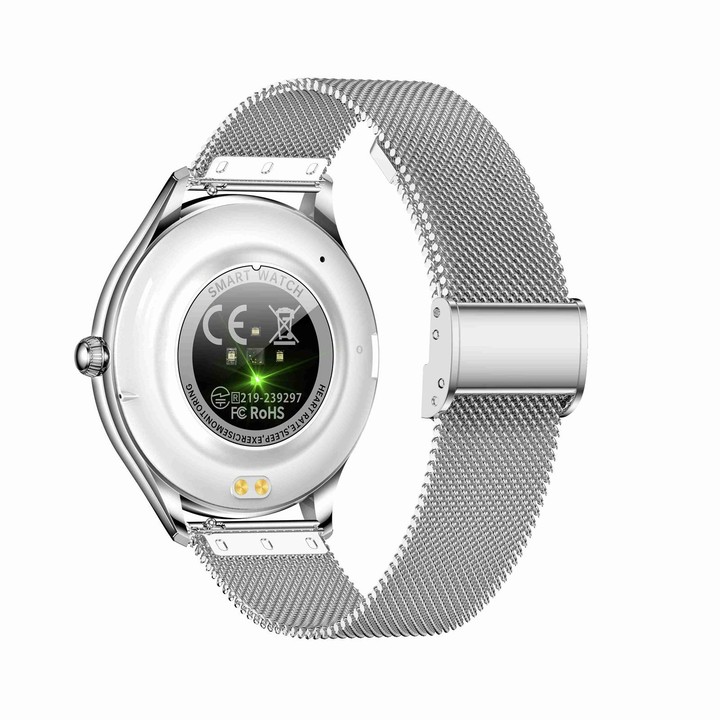 QS36 1.43-inch Smart Watch, Support Heart Rate, Blood Pressure, Blood Oxygen, Female Physiological Cycle(Silver Steel Strap)