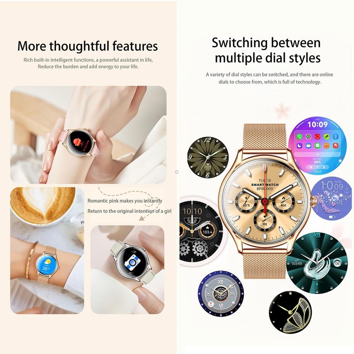 QS36 1.43-inch Smart Watch, Support Heart Rate, Blood Pressure, Blood Oxygen, Female Physiological Cycle(Silver Steel Strap)