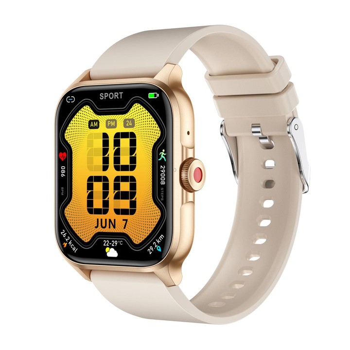 QX15 1.85-inch TFT Display Smart Sports Watch Built-in Heart Rate Monitor(Beige)