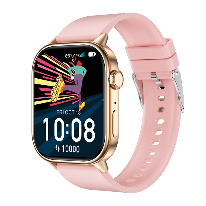 QX17 2.01-inch IPS Display Outdoor Sports Smart Watch Built-in GPS / Compass(Rose Gold)