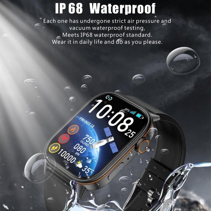QX17 2.01-inch IPS Display Outdoor Sports Smart Watch Built-in GPS / Compass(Black)