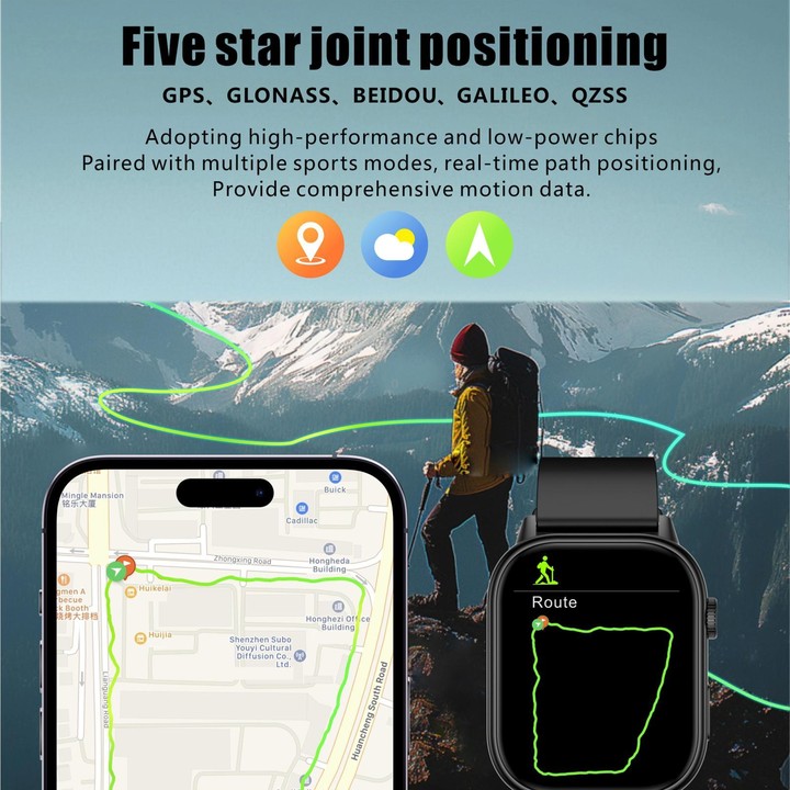 QX17 2.01-inch IPS Display Outdoor Sports Smart Watch Built-in GPS / Compass(Gold)