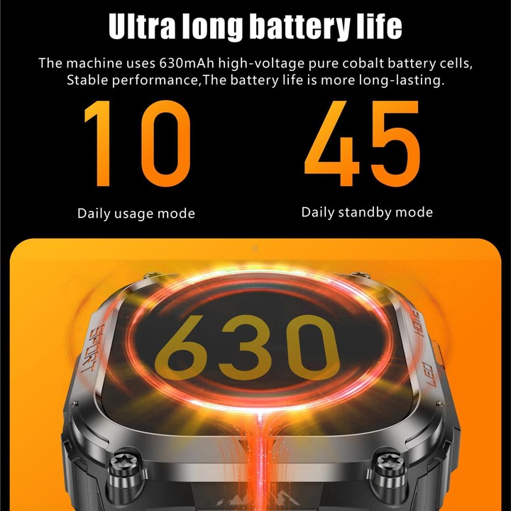 QX18 2.01-inch Display GPS Outdoor Sports Smart Watch Built-in Heart Rate Monitor(Orange)