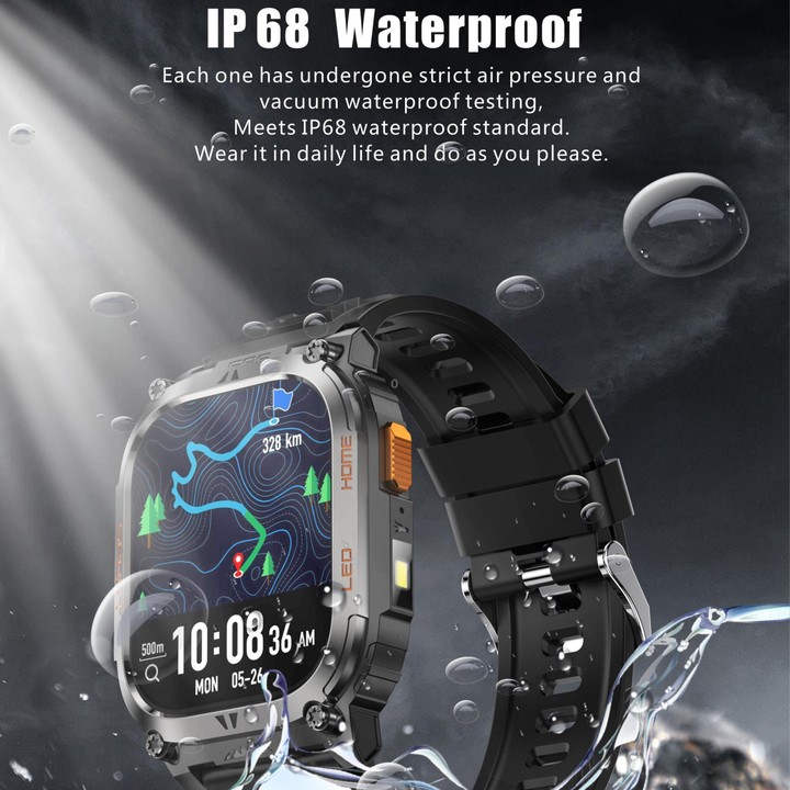 QX18 2.01-inch Display GPS Outdoor Sports Smart Watch Built-in Heart Rate Monitor(Orange)