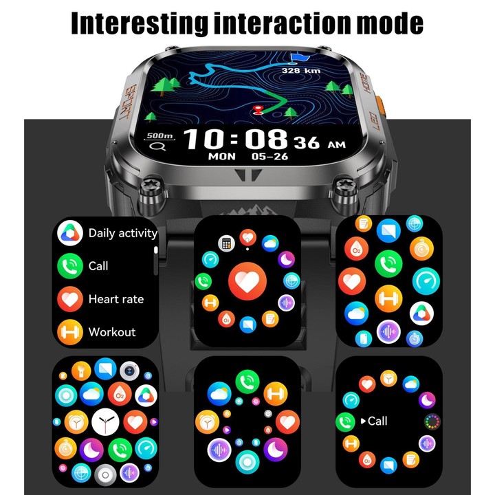 QX18 2.01-inch Display GPS Outdoor Sports Smart Watch Built-in Heart Rate Monitor(Orange)