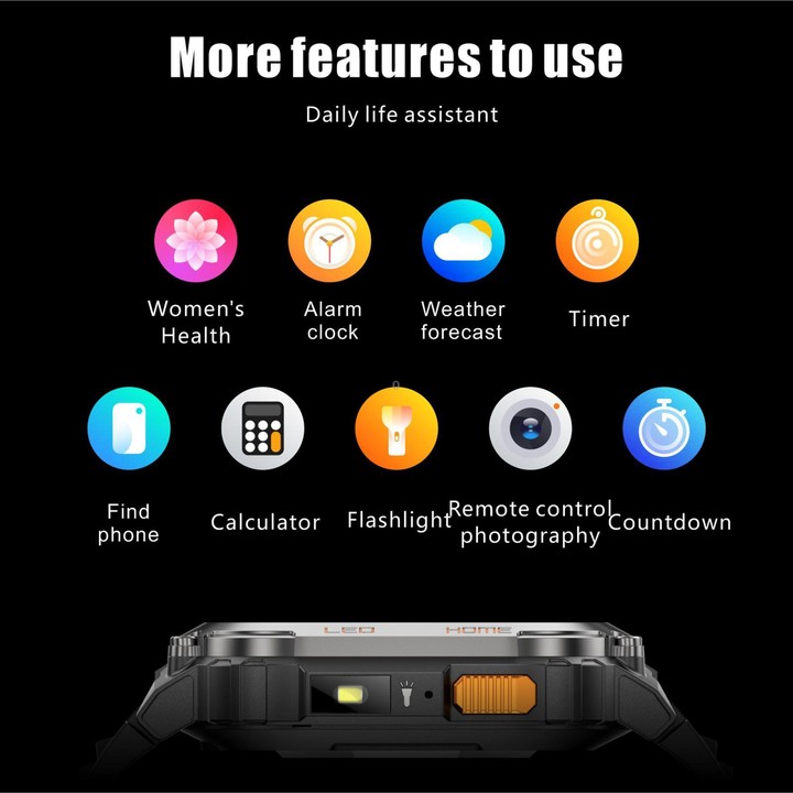 QX18 2.01-inch Display GPS Outdoor Sports Smart Watch Built-in Heart Rate Monitor(Black)