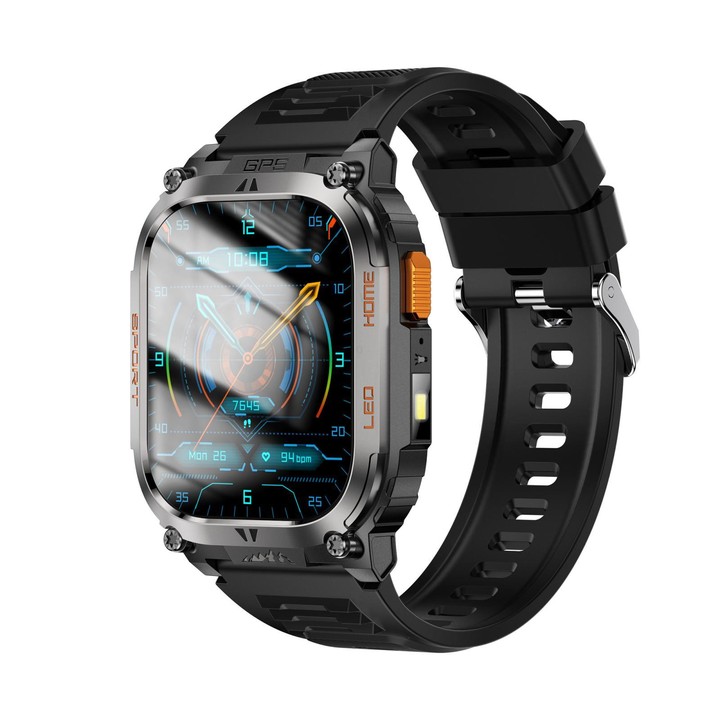 QX18 2.01-inch Display GPS Outdoor Sports Smart Watch Built-in Heart Rate Monitor(Black)