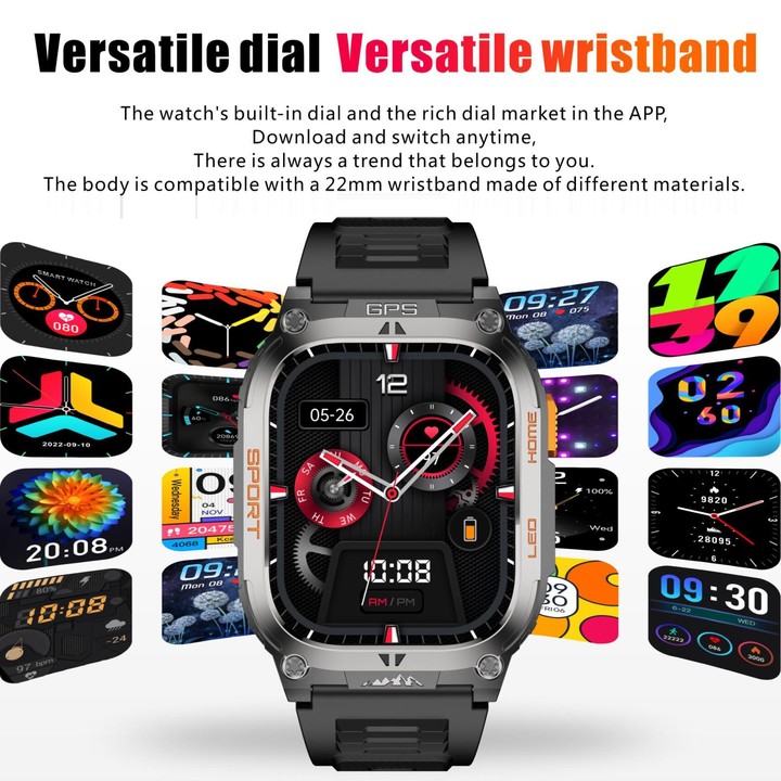 QX18 2.01-inch Display GPS Outdoor Sports Smart Watch Built-in Heart Rate Monitor(Beige)