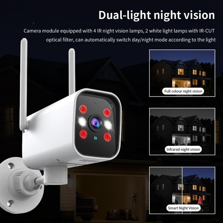 K20 1080P HD Outdoor PTZ Security Bullet Surveillance Camera(White)