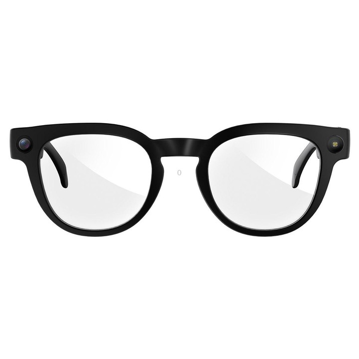 MT3 8MP Smart AI Glasses, WiFi, Touch Control, BT Call(Matte Black Frame Sunglasses + Clear Lens)