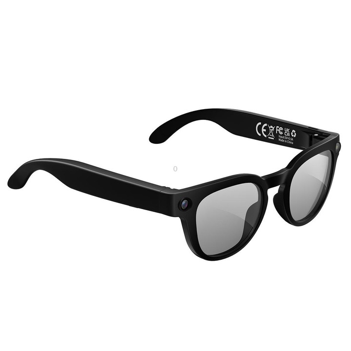 MT3 8MP Smart AI Glasses, WiFi, Touch Control, BT Call(Matte Black Frame Sunglasses + Clear Lens)