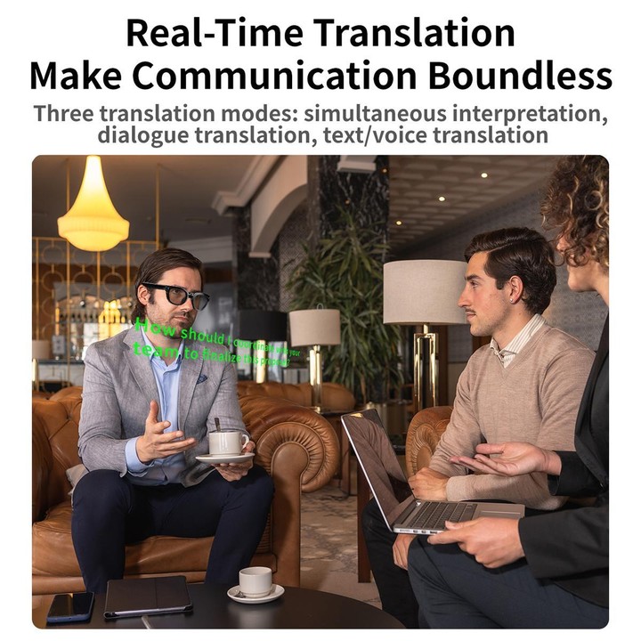 MT3 8MP Smart AI Glasses, WiFi, Touch Control, BT Call(Matte Black Frame Sunglasses + Clear Lens)
