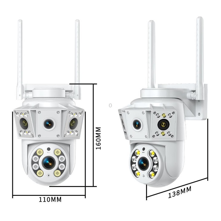 K30 1080P 3-screen Surveillance Camera(White)