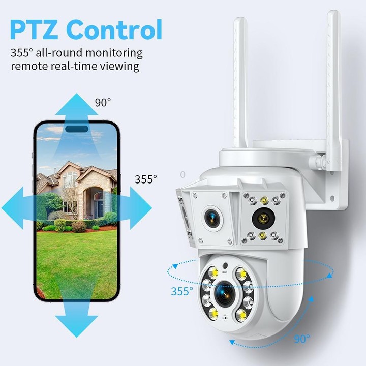 K30 1080P 3-screen Surveillance Camera(White)